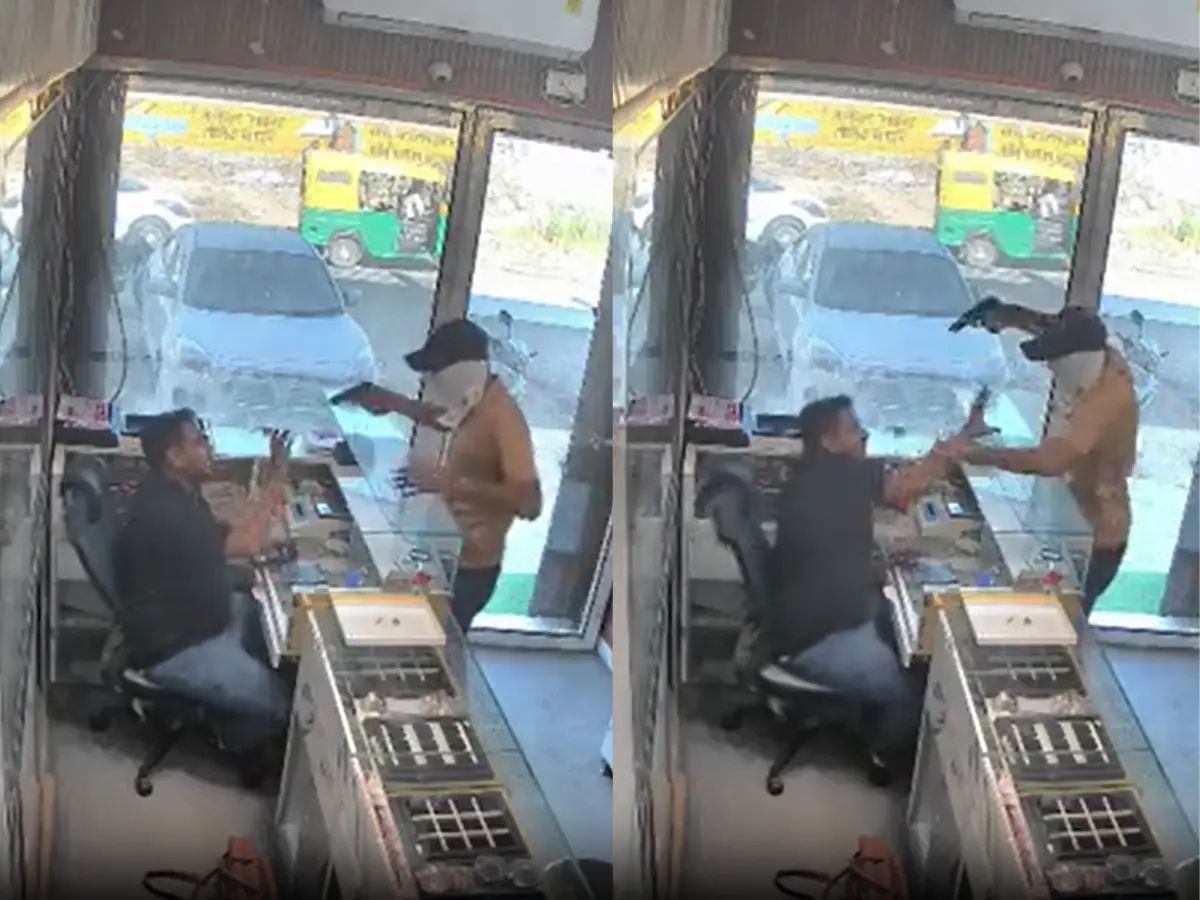 दिनदहाड़े दुकानदार पर तानी पिस्तौल, लूट में रहा नाकाम, CCTV में वारदात कैद