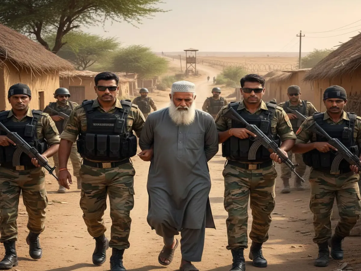 गणतंत्र दिवस से पहले भारत-पाक सीमा पर संदिग्ध मौलवी गिरफ्तार, ATS ने खुफिया इनपुट पर की तेज कार्रवाई गणतंत्र दिवस से पहले भारत-पाक सीमा पर संदिग्ध मौलवी गिरफ्तार, ATS ने खुफिया इनपुट पर की तेज कार्रवाई
