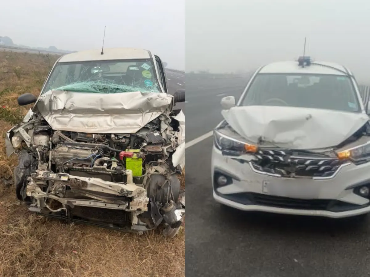 दिल्ली-मुंबई एक्सप्रेसवे पर बड़ा हादसा, पूर्व उपराष्ट्रपति जगदीप धनखड़ के काफिले की गाड़ी क्षतिग्रस्त