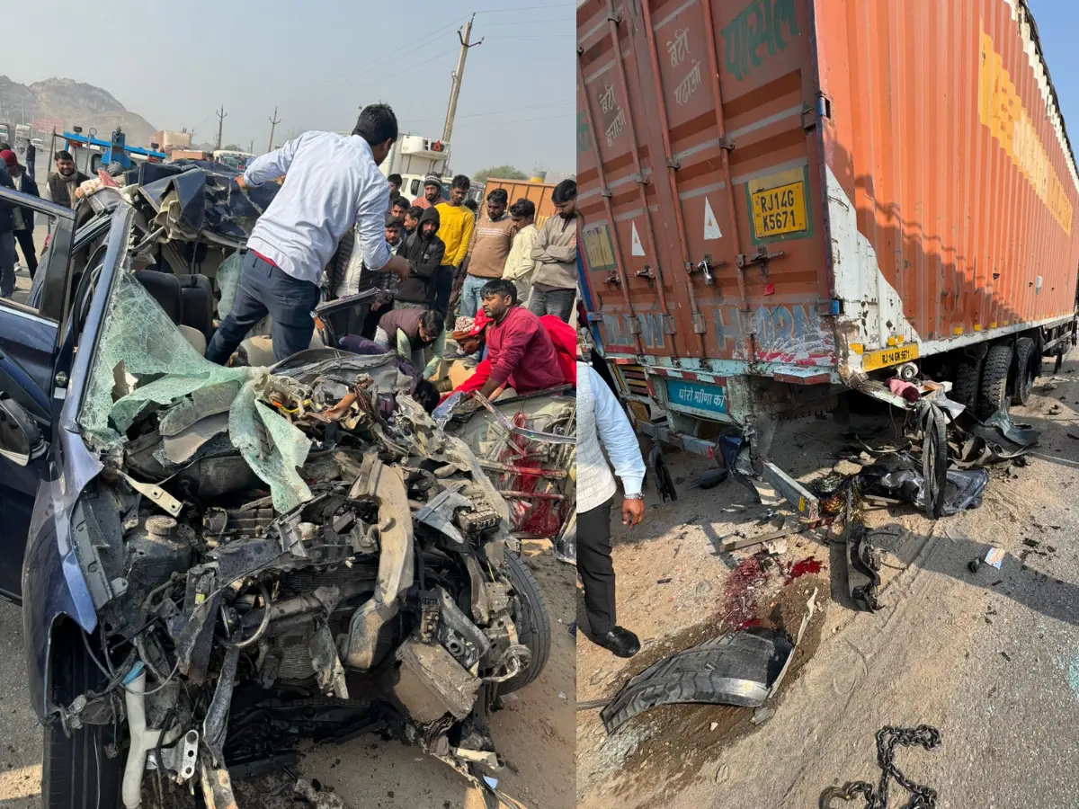 Breaking News: जयपुर-अजमेर हाईवे भीषण सड़क हादसा, खड़े ट्रेलर में घुसी एर्टिगा कार, तीन लोगों की दर्दनाक मौत, नजारा देख खड़े हुए रौंगटे