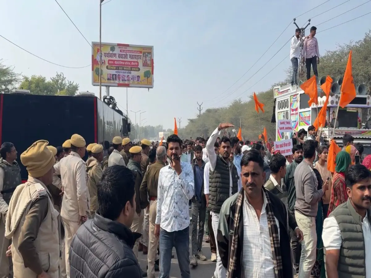 Bikaner Khejri Bachao Andolan|बीकानेर में खेजड़ी को बचाने के लिए महापड़ाव,  बाजार-स्कूल रहे बंद, देखें तस्वीरें