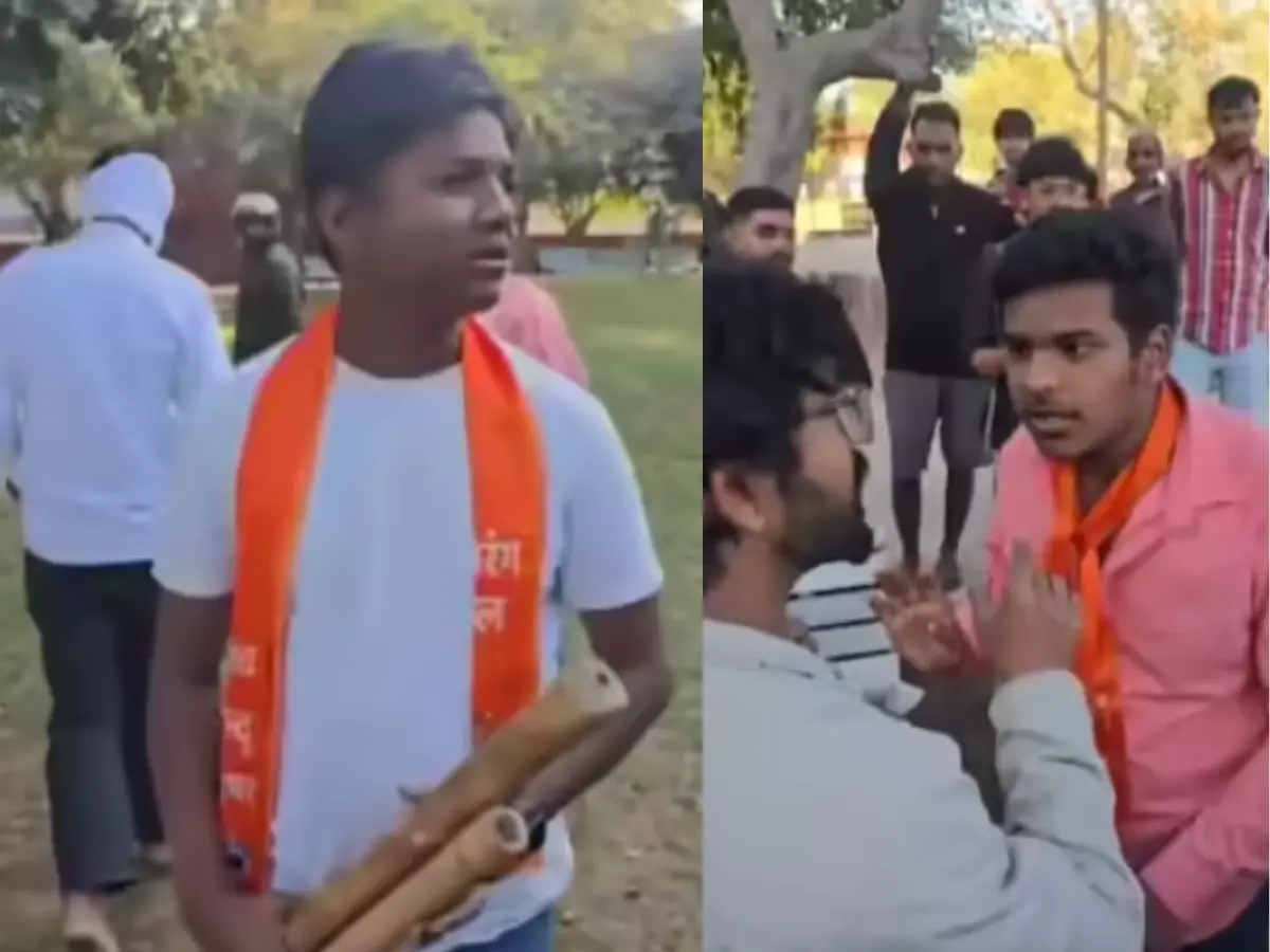 इस बार वैलेंटाइन डे पर बजरंग दल को जनता ने लपेटा, गले में गमछा और हाथ में लट्ठ लेकर आए, सवाल पूछते ही दुम दबाकर हुए फरार