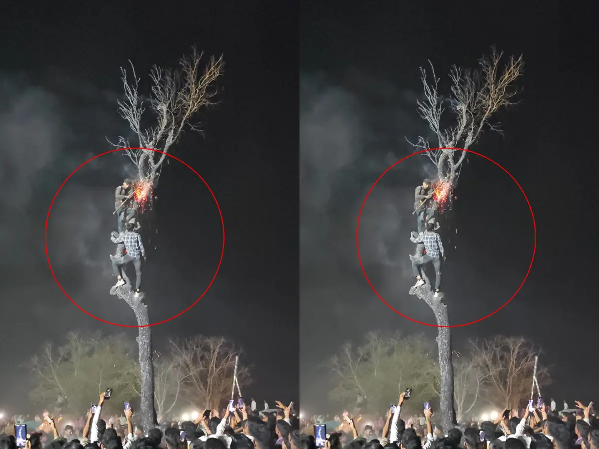 ईनाणा गांव में की अनोखी होली, जहां पर खेजड़ी का होता है प्रयोग - देखें फोटो