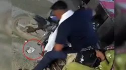 सड़क से नोटों की गड्डी लेकर बाइक सवार दंपति फरार, घटना CCTV में कैद