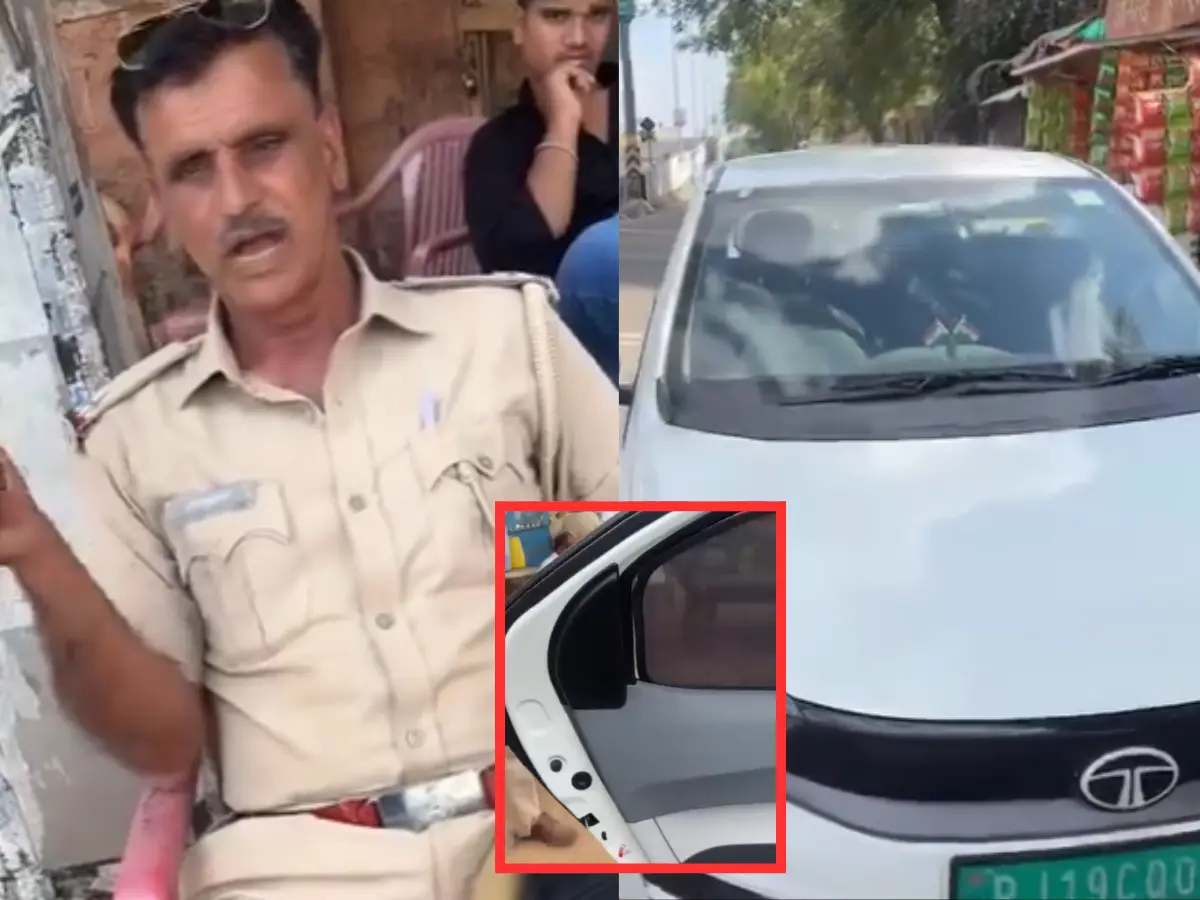 नागौर में बिजली वाली गाड़ी का पॉल्यूशन चालान! काले शीशे को लेकर पुलिस से EV कार के ड्राइवर की तीखी बहस