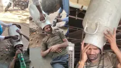 Alwar: गर्मी से बचने के लिए रील बनाना पड़ गया बहुत भारी, सिर पर चलाना पड़ा कटर