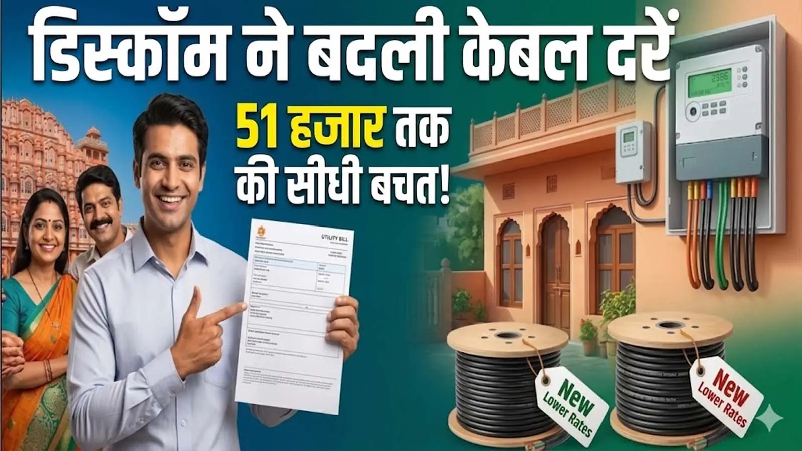 Jaipur News : 51 हजार तक की सीधी बचत ! डिस्कॉम ने बदली केबल दरें